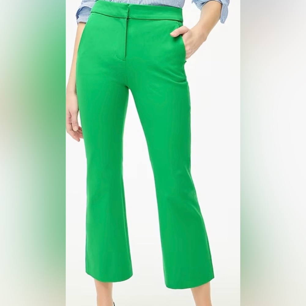 J Crew Kelsey crop flare Kelly Green Women's Pants size 8